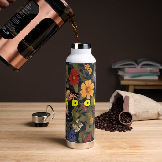 Wildblume mit Schmetterlingsgarten Wasserflasche Trinkflasche (Kaffee)