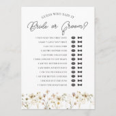 Wildblume mit Wasserfarbe: Bewertung der Braut ode Einladung (Vorderseite)