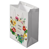 Wildblume Mittlere Geschenktasche Geschenktüte (Vorderseite Schrägansicht)