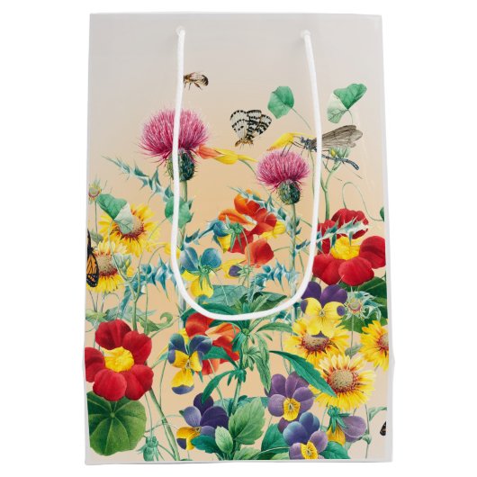 Wildblume Mittlere Geschenktasche Geschenktüte (Rückseite)