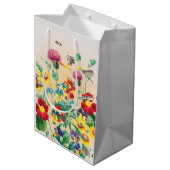 Wildblume Mittlere Geschenktasche Mittlere Geschenktüte (Rückseite Schrägansicht)