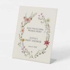 Wildblume möchte, dass das Baby im Blut Ihre eigen Sockelschild