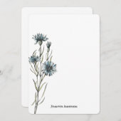 Wildblume Moderne botanische Vegetation Personalis Mitteilungskarte (Vorne/Hinten)