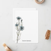 Wildblume Moderne botanische Vegetation Personalis Mitteilungskarte (Vorderseite/Rückseite Beispiel)