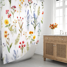 Wildblume Moderne Elegante Watercolor Duschvorhang