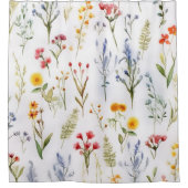 Wildblume Moderne Elegante Watercolor Duschvorhang (Vorderseite)