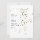Wildblume Moderne farbenfrohe Blumenhochzeit Einladung (Vorderseite)