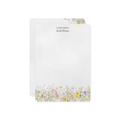 Wildblume Moderne florale botanische Personalisier Mitteilungskarte (Vorderseite/Rückseite Beispiel)