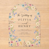 Wildblume Moderne Frühjahrsfeier Acryleinladungen (Vorderseite)