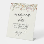 Wildblume Moderne Minimalistische Bridal Mimosa Ba Sockelschild (Vorderseite)