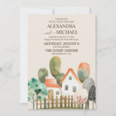 Wildblume Moderne rustikale Hochzeit Einladung (Vorderseite)