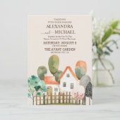 Wildblume Moderne rustikale Hochzeit Einladung (Stehend Vorderseite)