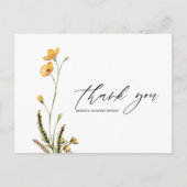 Wildblume Moderne Rustikale Hochzeit Vielen Dank Postkarte (Vorderseite)