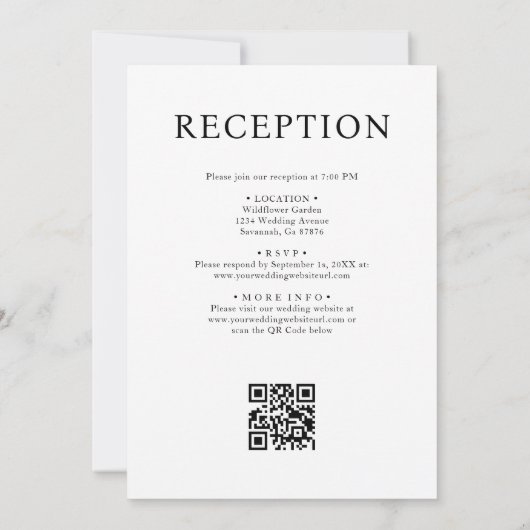 Wildblume Moderner Rustikaler Garten auf einer Hoc Einladung (Rückseite)