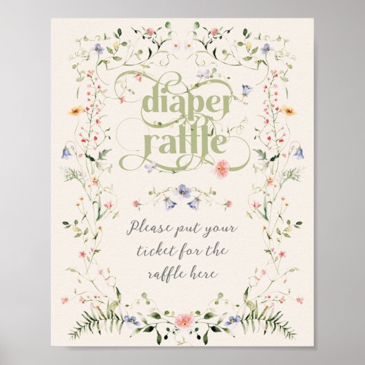 Wildblume Modernes Baby-Duschbad Poster (Vorne)