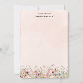 Wildblume Modernes botanisches Blumengeflecht Pers Mitteilungskarte