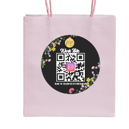 Wildblume Modernes Business Instagramm Qr Code Runder Aufkleber