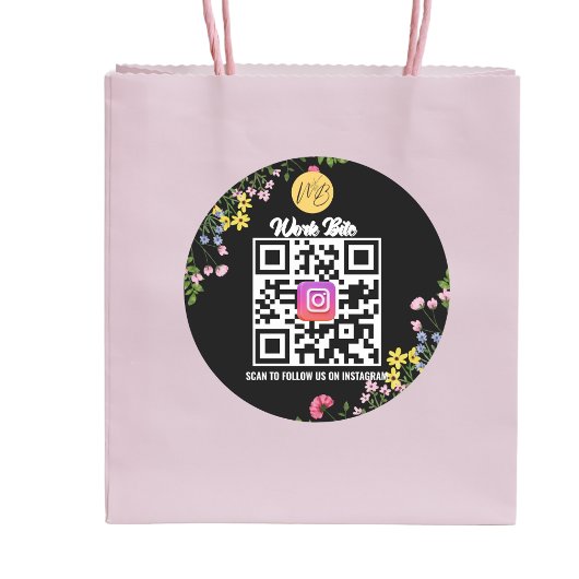 Wildblume Modernes Business Instagramm Qr Code Runder Aufkleber