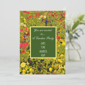 Wildblume Modernes Design Garten Party Einladung (Stehend Vorderseite)