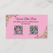 Wildblume Modernes Restaurant Qr Code Menü und Rabattkarte (Rückseite)