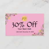 Wildblume Modernes Restaurant Qr Code Menü und Rabattkarte (Vorderseite)