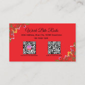 Wildblume Modernes Restaurant Qr Code Menü und Rabattkarte (Rückseite)