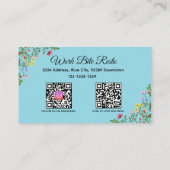 Wildblume Modernes Restaurant Qr Code Menü und Rabattkarte (Rückseite)