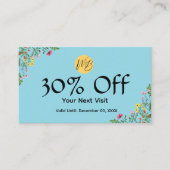 Wildblume Modernes Restaurant Qr Code Menü und Rabattkarte (Vorderseite)