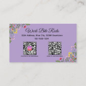 Wildblume Modernes Restaurant Qr Code Menü und Rabattkarte (Rückseite)