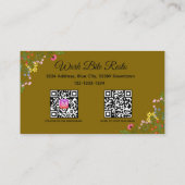 Wildblume Modernes Restaurant Qr Code Menü und Rabattkarte (Rückseite)