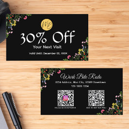 Wildblume Modernes Restaurant Qr Code Menü und Rabattkarte