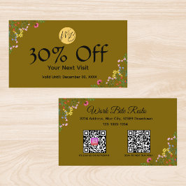 Wildblume Modernes Restaurant Qr Code Menü und Rabattkarte