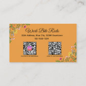 Wildblume Modernes Restaurant Qr Code Menü und Rabattkarte (Rückseite)