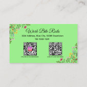 Wildblume Modernes Restaurant Qr Code Menü und Rabattkarte (Rückseite)