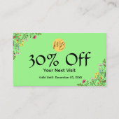 Wildblume Modernes Restaurant Qr Code Menü und Rabattkarte (Vorderseite)