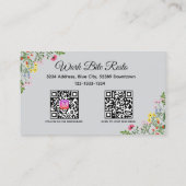 Wildblume Modernes Restaurant Qr Code Menü und Rabattkarte (Rückseite)