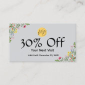 Wildblume Modernes Restaurant Qr Code Menü und Rabattkarte (Vorderseite)