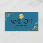 Wildblume Modernes Restaurant Qr Code Menü und Rabattkarte (Vorderseite)