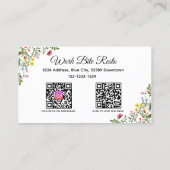 Wildblume Modernes Restaurant Qr Code Menü und Rabattkarte (Rückseite)