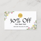 Wildblume Modernes Restaurant Qr Code Menü und Rabattkarte (Vorderseite)