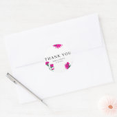 Wildblume Mohn Pink Blumenzwiebelfest Danke Runder Aufkleber (Umschlag)