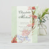 Wildblume-Mohnblütenhochzeit Einladung (Stehend Vorderseite)