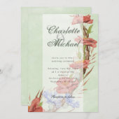 Wildblume-Mohnblütenhochzeit Einladung (Vorne/Hinten)