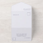 Wildblume Mohnrot und Lila Wasserfarbenhochzeit All In One Einladung (Außenbereich)