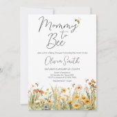 Wildblume Mommy to Bee Baby Dusche Einladung (Vorderseite)