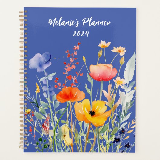 Wildblume Monatsplaner Personalisiert Planer (Vorderseite)