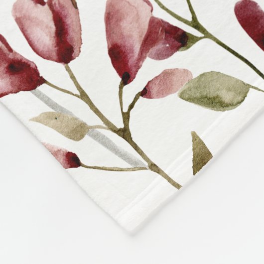 Wildblume-Monogram-Knöchel Fleecedecke (Ecke)