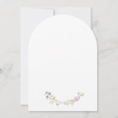 Wildblume Monogram Wappen Babydusche Einladung (Rückseite)