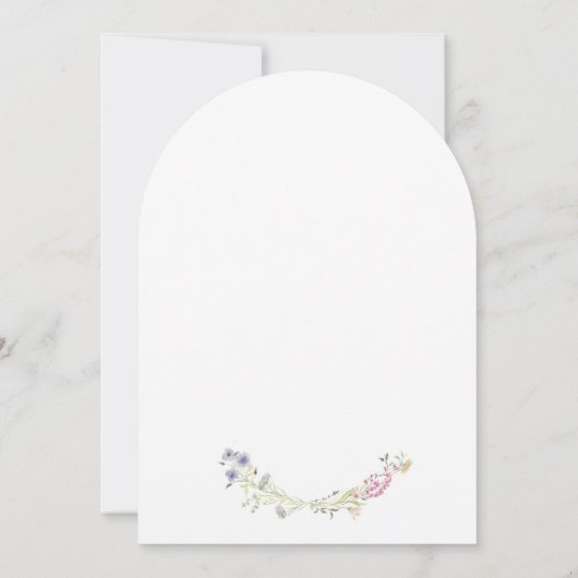 Wildblume Monogram Wappen Babydusche Einladung (Rückseite)