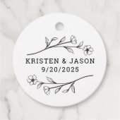 Wildblume Monogram Wedding Tag Geschenkanhänger (Vorderseite)